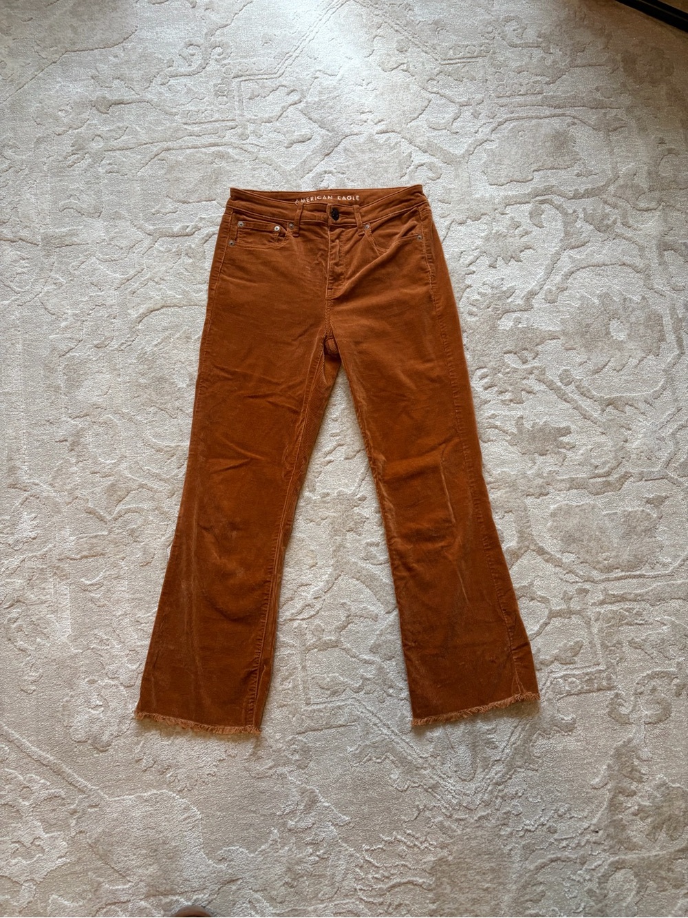 American Eagle Outfitters Women's Rust Corduroy Wide-Leg Jeans